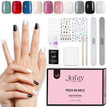 Load image into Gallery viewer, Short Square 240pcs Nails Kit, Mixed 10 Solid Colors Acrylic for DIY
