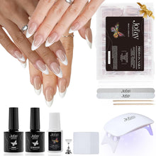 Load image into Gallery viewer, French Tip 240Pcs Nail Tips with Nail Glue, Nail Lamp, Pre-Base Coat
