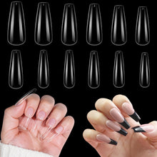 Load image into Gallery viewer, Soft Gel Nail Tips, 504Pcs Clear Full Cover False Nails Medium
