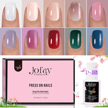 Load image into Gallery viewer, Gel Nail Tips Short 10 Packs (240 Pcs) Short Glitter French Tip Nails
