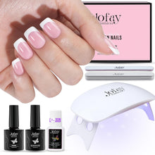 Load image into Gallery viewer, French Gel Nail Tips Kit French Tip , 240Pcs Spring Square Short
