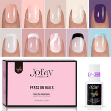 Load image into Gallery viewer, Acrylic Nail Tips French Tip Short Square Nails 10 Packs 240PCS
