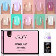 Load image into Gallery viewer, Mixed 10 Colors Nail Tips Short Square 240PCS Glue On Nails Kit
