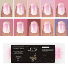 Load image into Gallery viewer, French Tip False Pink Colo Nails Tips Glue on Nails 10 Pack 240 Pcs
