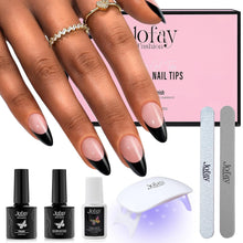 Load image into Gallery viewer, French 240Pcs Short Almond with Nail Glue, Nail Lamp, Pre-Base Coat
