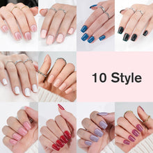 Load image into Gallery viewer, Gel Nail Tips Short 10 Packs (240 Pcs) Short Glitter French Tip Nails
