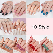 Load image into Gallery viewer, Short Square 240pcs Nails Kit, Mixed 10 Solid Colors Acrylic for DIY
