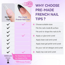 Load image into Gallery viewer, French 240Pcs Short Almond with Nail Glue, Nail Lamp, Pre-Base Coat
