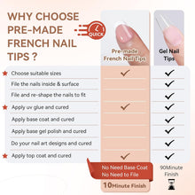 Load image into Gallery viewer, French Gel Nail Tips Kit French Tip , 240Pcs Spring Square Short
