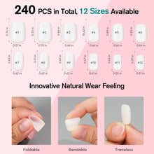 Load image into Gallery viewer, Short Gel Nail Tips Square 240pcs Short Solid Color Acrylic Nails
