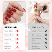 Load image into Gallery viewer, Wine Red Short Glossy Red Square Fake Nails with Nail Glue 24pcs
