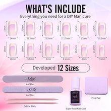 Load image into Gallery viewer, French Tip False Pink Colo Nails Tips Glue on Nails 10 Pack 240 Pcs
