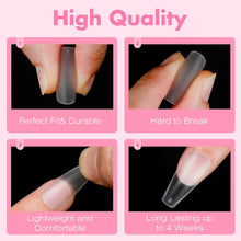 Load image into Gallery viewer, Coffin Nail Tips Medium, 546Pcs Pre-shaped Matte Full Cover
