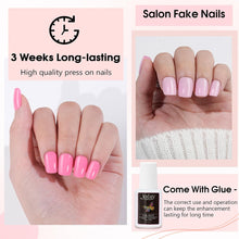 Load image into Gallery viewer, Acrylic Nail Tips 240Pcs Short Kit Classic Pink Solid Salon Nail
