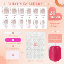 Load image into Gallery viewer, French Tip Press on Nails Short Classic French Manicure Nails 24pcs
