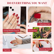 Load image into Gallery viewer, Wine Red Short Glossy Red Square Fake Nails with Nail Glue 24pcs
