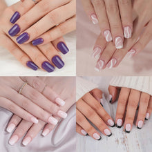 Load image into Gallery viewer, Acrylic Nail Tips French Tip Short Square Nails 10 Packs 240PCS
