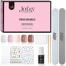 Load image into Gallery viewer, Nails Tips 240 Pcs Square Acrylic Nails 12 Sizes with Nail Glue
