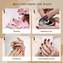 Load image into Gallery viewer, Square Coffee Brown Short Solid Color False Nails with Glue 24pcs
