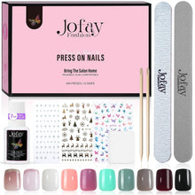 Load image into Gallery viewer, 240 Pcs Acrylic Nails Square 10 Packs Nail Glue 12 Sizes
