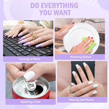 Load image into Gallery viewer, White Press on Nails Short Square Solid Color Fake Nails with Glue 24pcs
