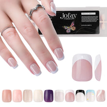 Load image into Gallery viewer, Acrylic Nail Tips French Tip Short Square Nails 10 Packs 240PCS
