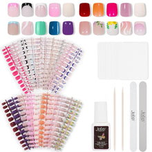 Load image into Gallery viewer, Acrylic Nail Tips 20Pack(480PCS) Short Nails Square French Tips
