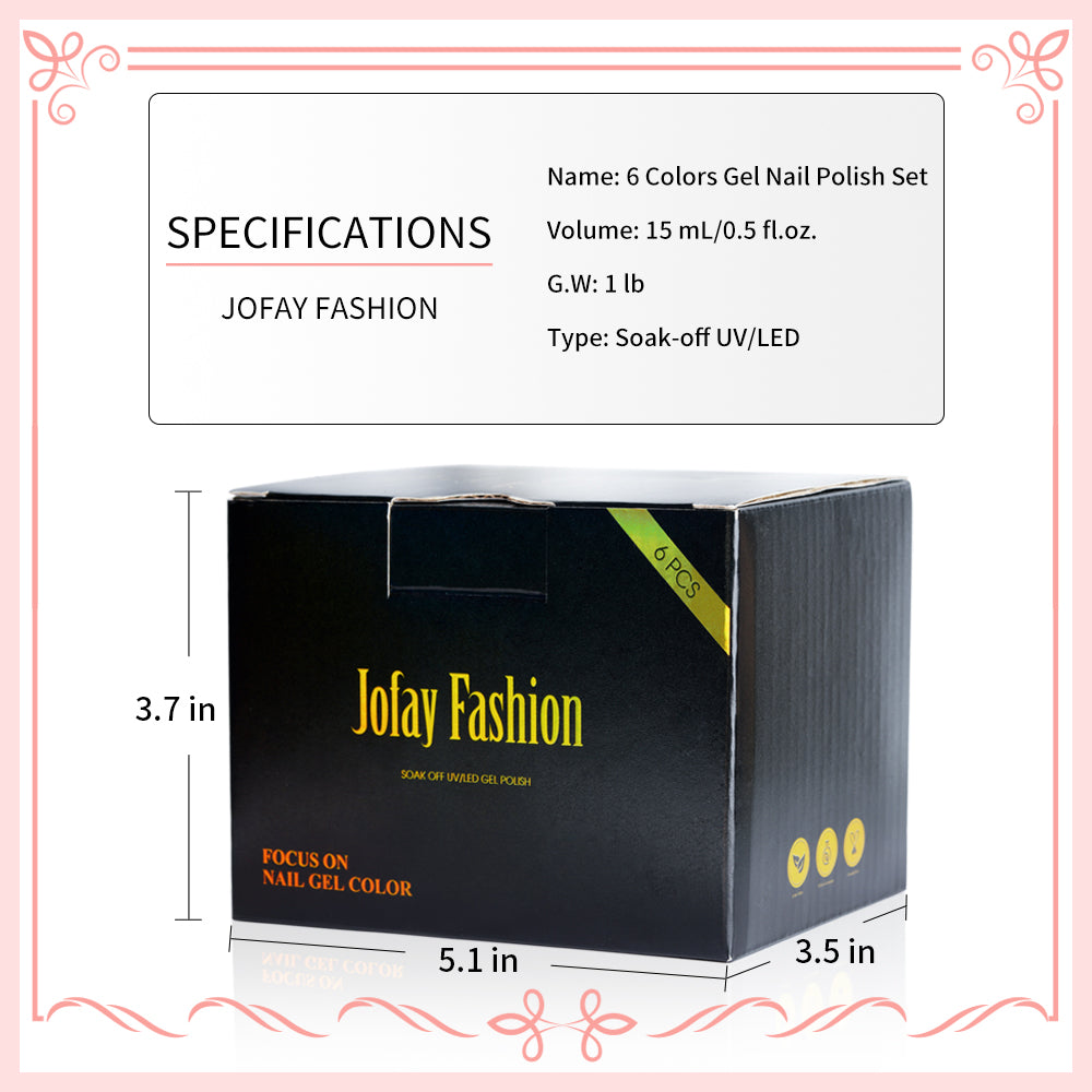 Jofay Fashion Neon Gel Nail Polish Set