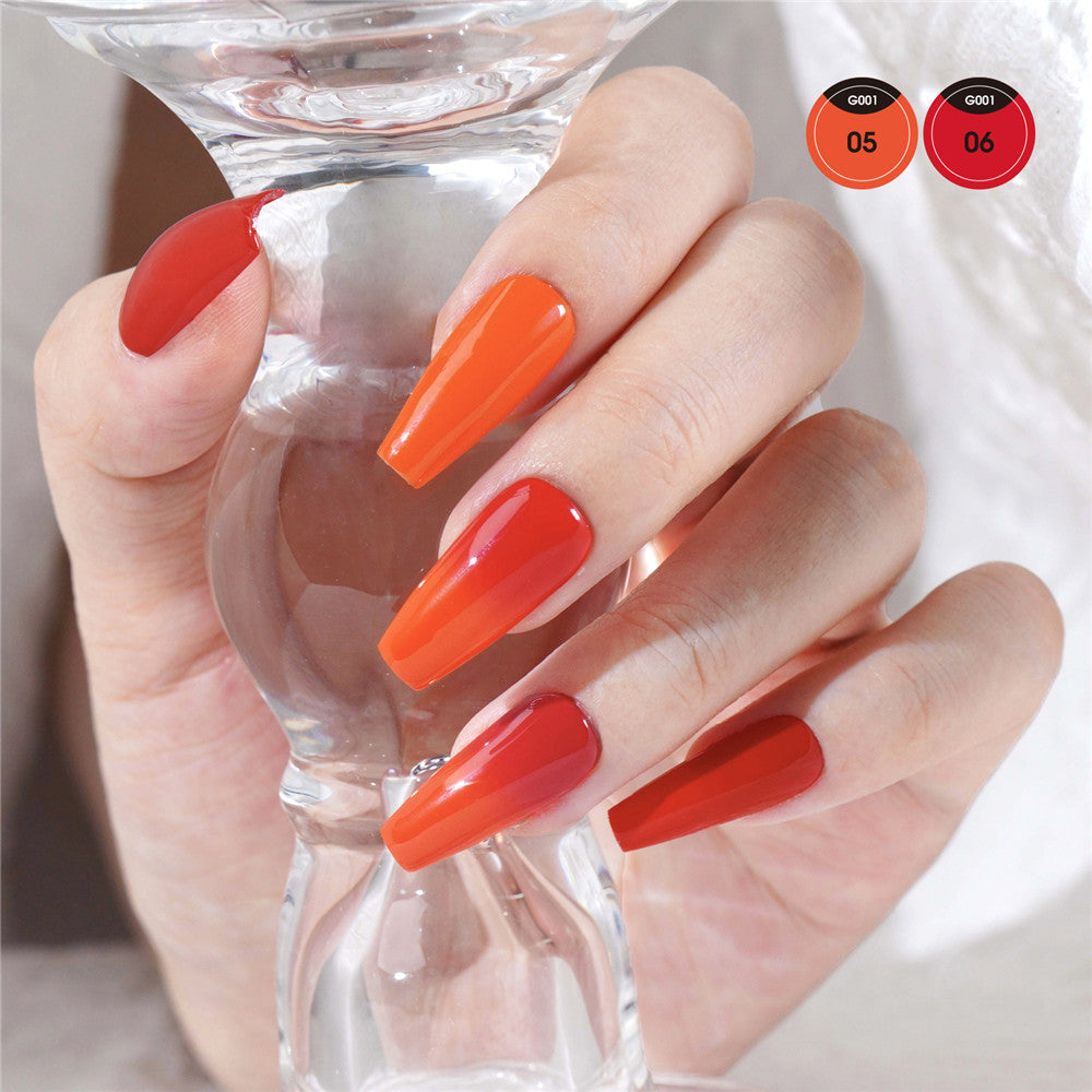 Autumn Fall Yellow Orange colors gel nail polish kit with Light