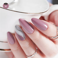 Brown Grey Pink Purple Sliver colors gel nail polish kit with Light