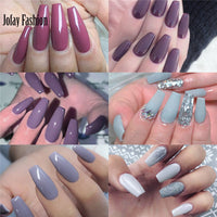 Nude natural light Purple Grey colors gel nail polish kit with Light