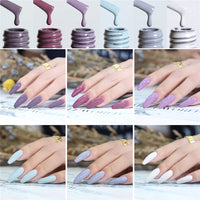 Nude natural light Purple Grey colors gel nail polish kit with Light