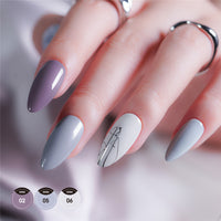 Nude natural light Purple Grey colors gel nail polish kit with Light