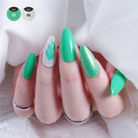 Light blue Mint green Glitter colors gel nail polish kit