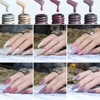 Nude Pink Purple Glitter colors gel nail polish kit with Light