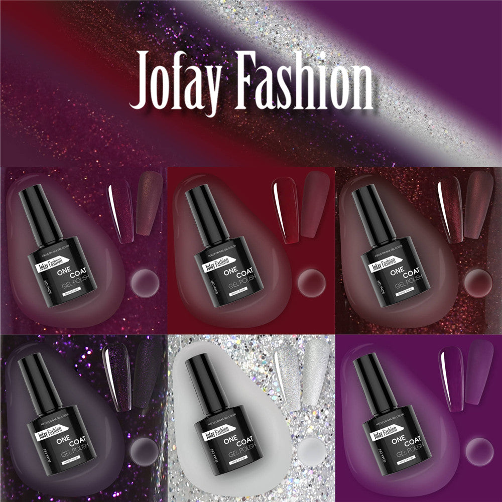 Dark Purple Red Sliver Glitter colors gel nail polish kit with Light