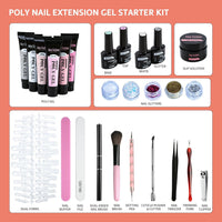 Clear Pink White 6 Colors Polygel Nail Kit A - Jofay Fashion