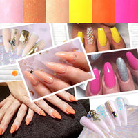 Luminous Yellow Oranger Glitter Polygel Nail Kit D - Jofay Fashion