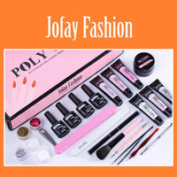 Luminous Yellow Oranger Glitter Polygel Nail Kit D - Jofay Fashion